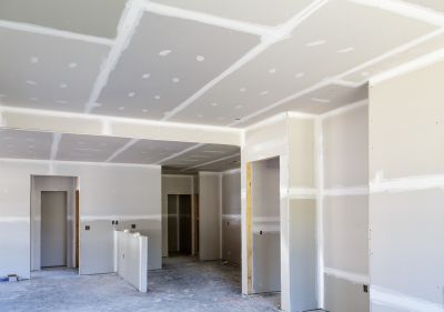 Completed drywall ceiling